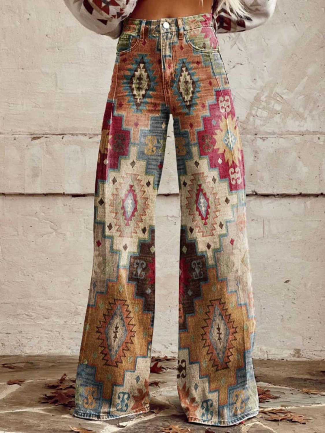Jovanka | Retro Chevron Pantalone Elegantan i Moderan