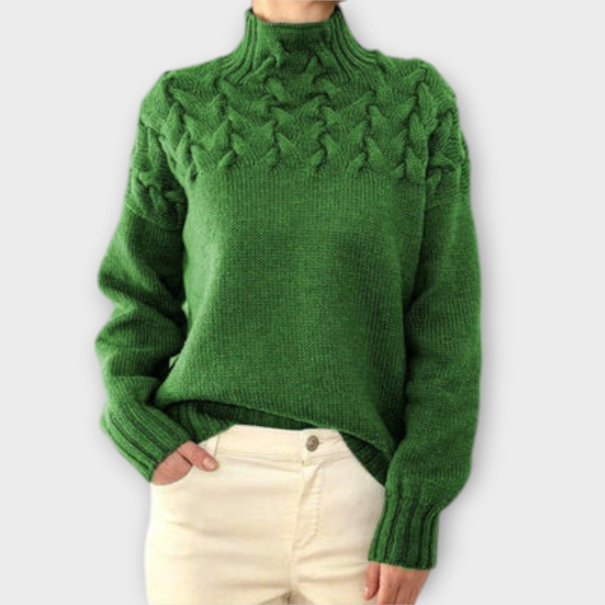 Cana - Ženski pulover s detaljima pletenja