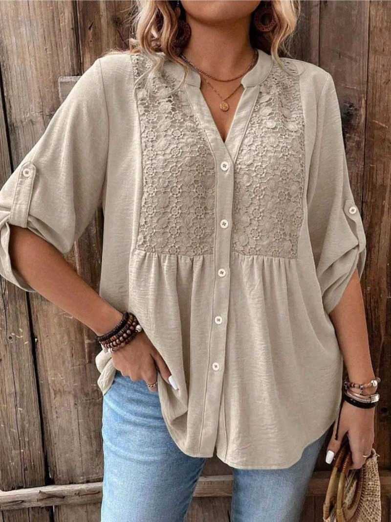 Ana – Bluza s V izrezom i gumbima