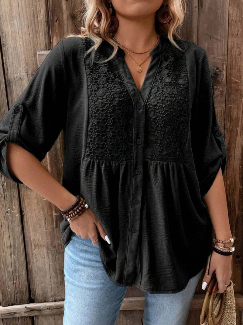 Ana – Bluza s V izrezom i gumbima