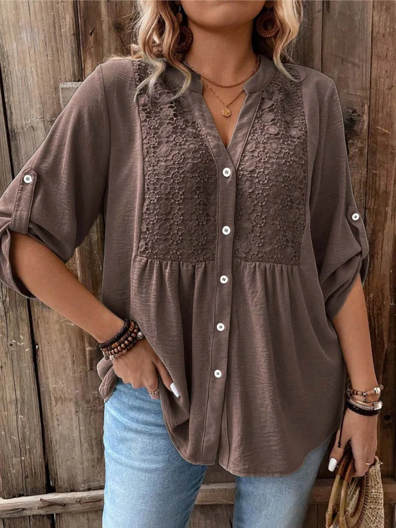 Ana – Bluza s V izrezom i gumbima