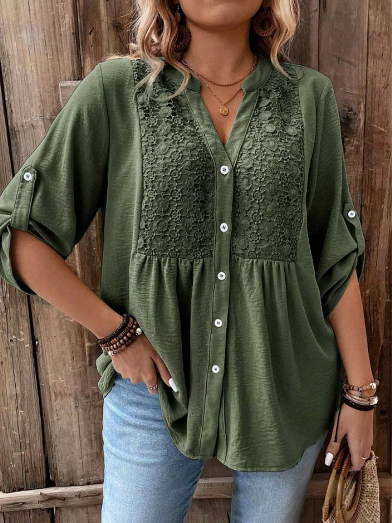 Ana – Bluza s V izrezom i gumbima