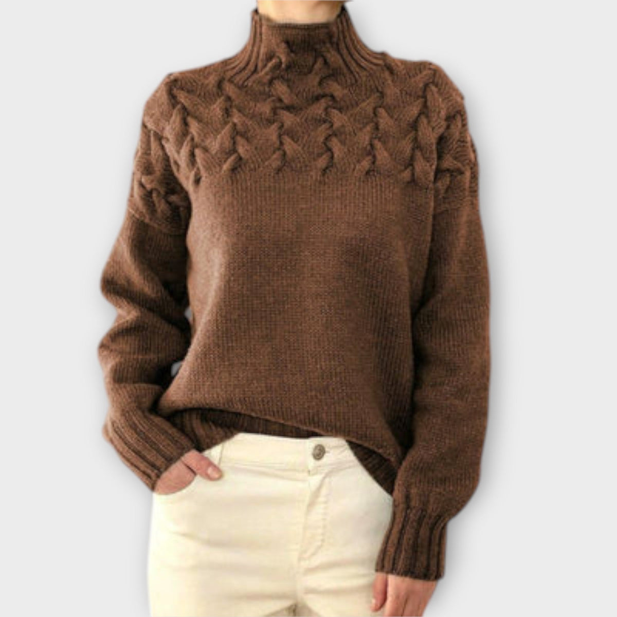 Cana - Ženski pulover s detaljima pletenja