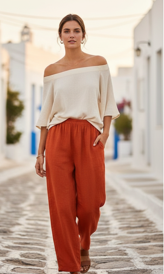 Đurđa - Lagane pantalone od lanenog pamuka