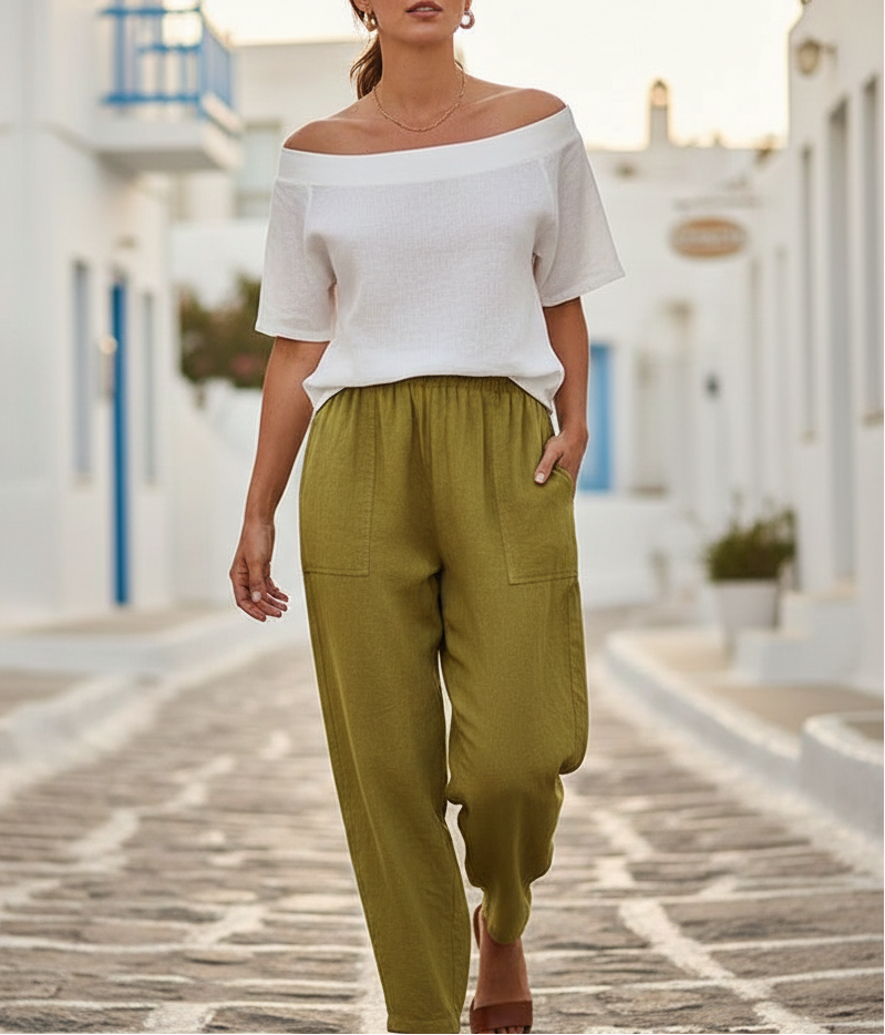 Đurđa - Lagane pantalone od lanenog pamuka