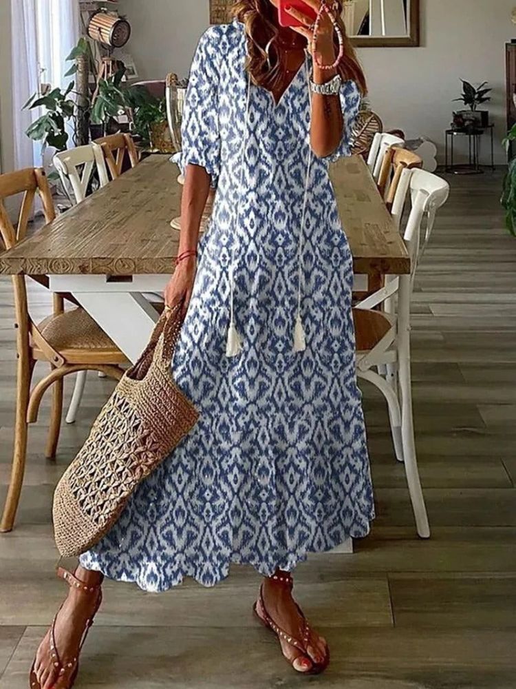 Sara - Elegantna baršunasta maksi haljina s cvetovima