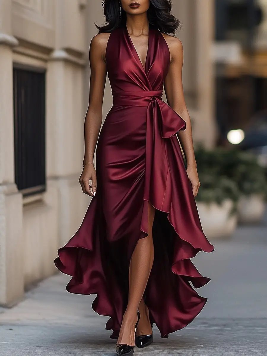 Henrika – Halter haljina s asimetričnim krojem