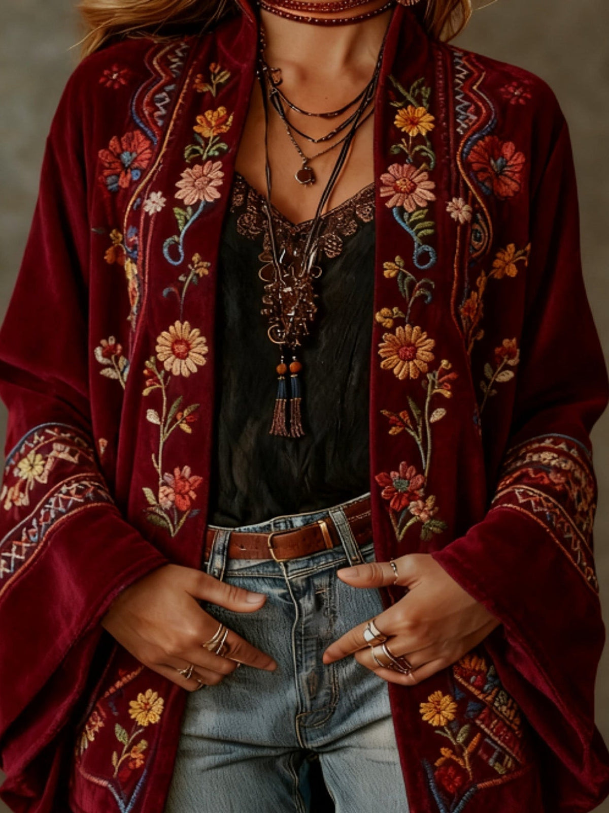 Lucija – vezeni kimono kardigan
