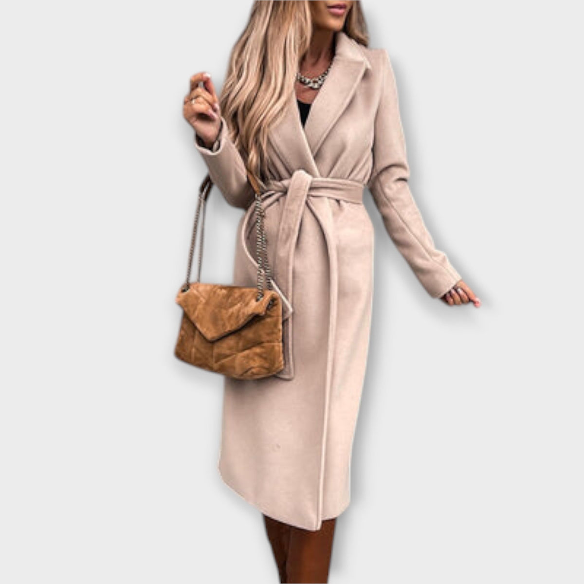 Lidija - Elegantni Dugi Kaput s Remenom