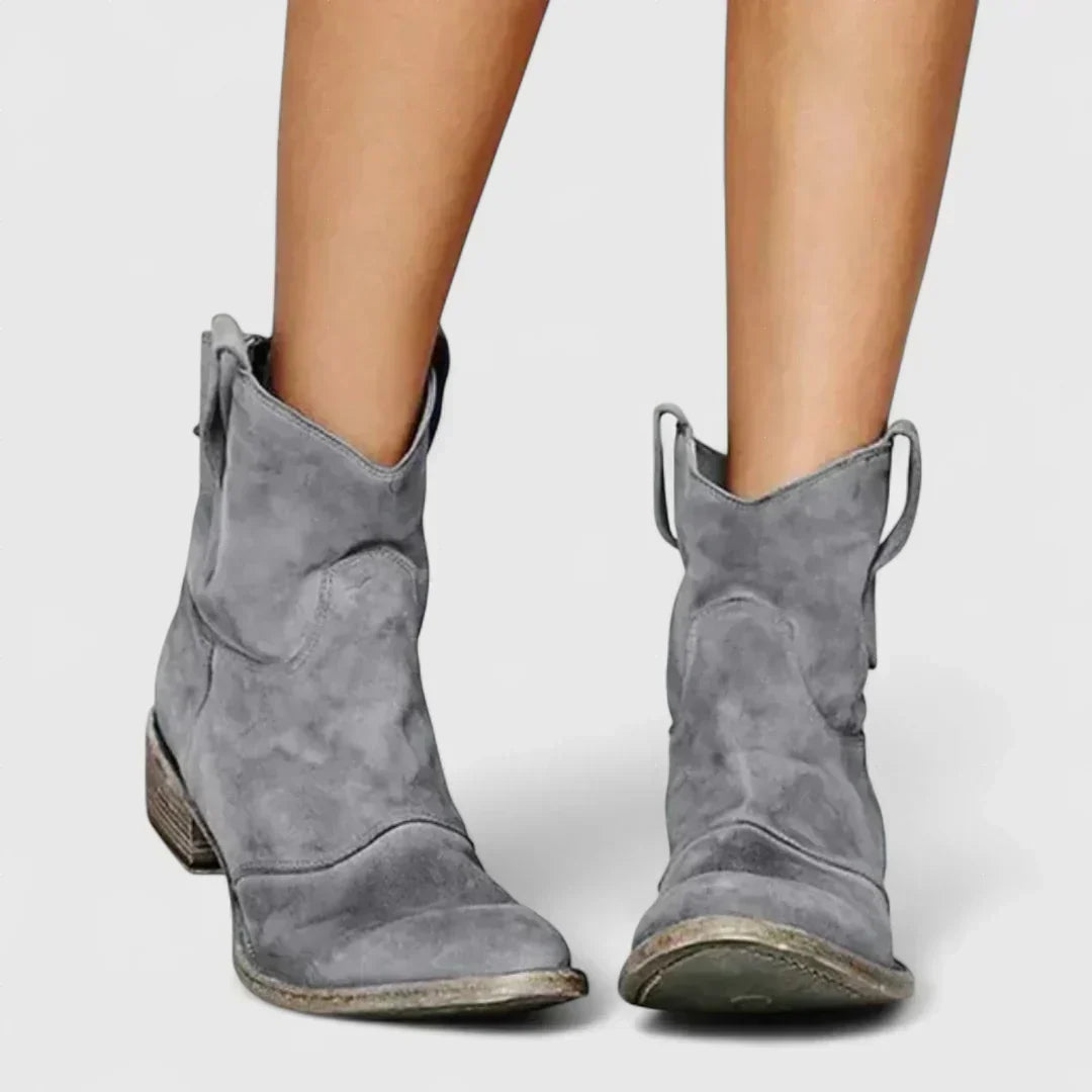 Snežana - Cowboy čizme u retro stilu, do gležnja, s elegantnim završetkom