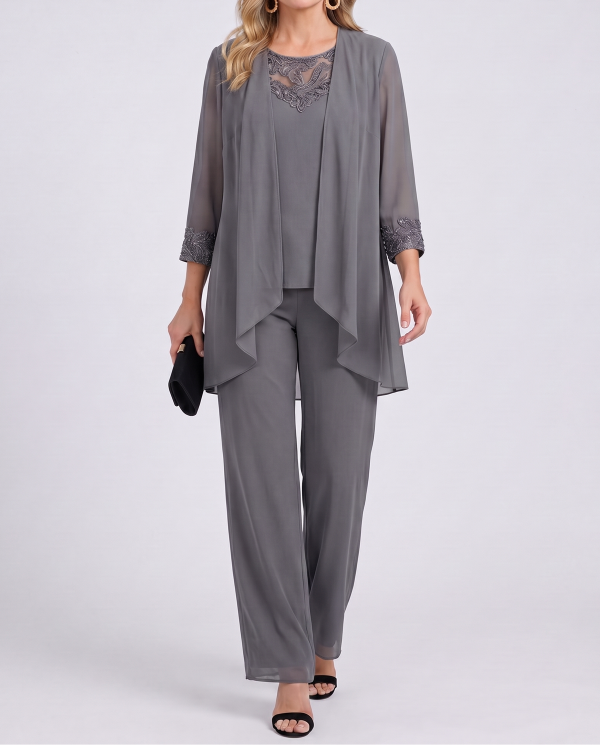 Elodie™ | Set sa lepršavim sakoom i širokim pantalonama
