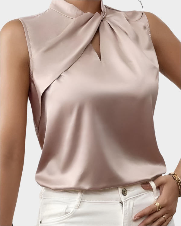 Elegantna Satin Bluzica Bez Rukava