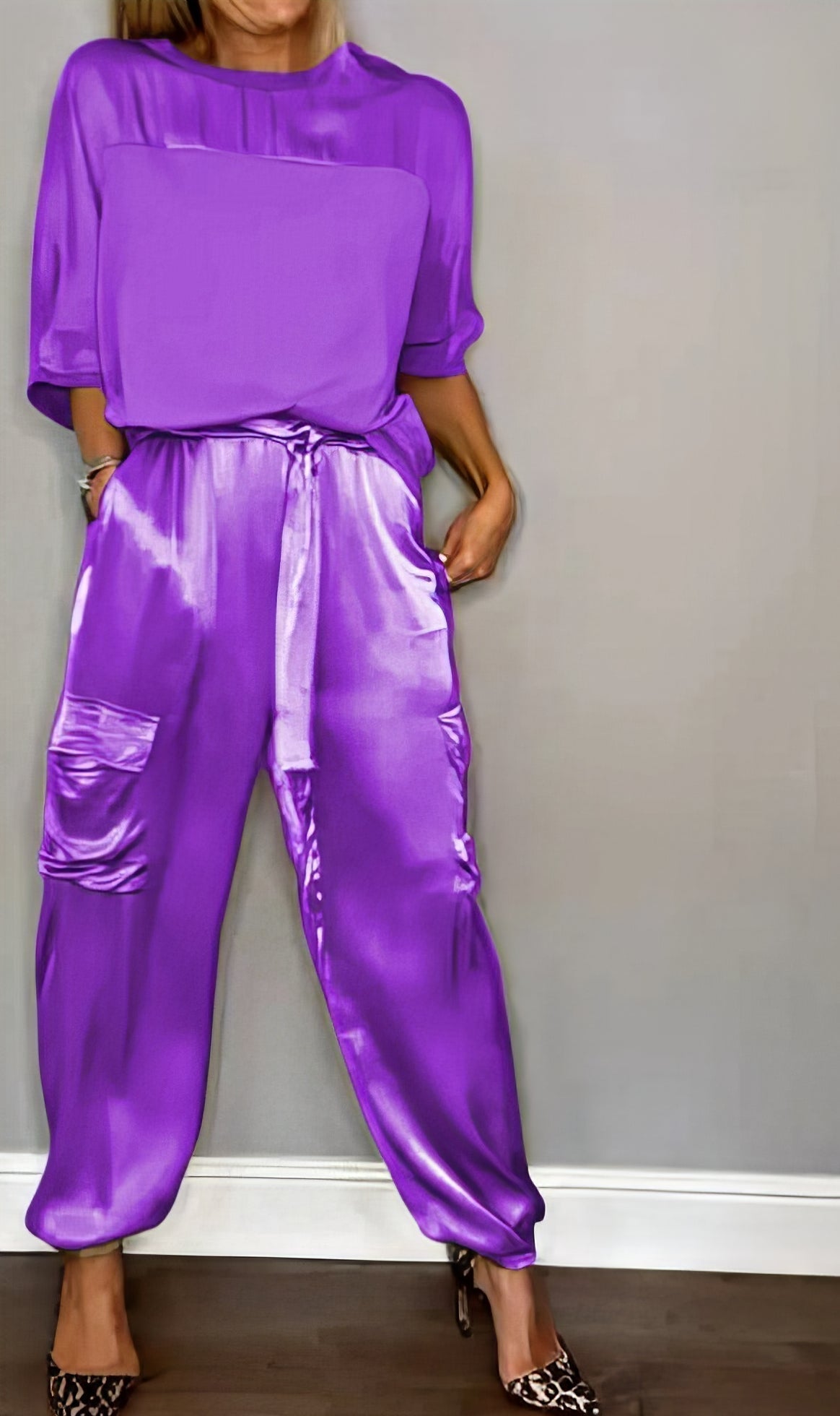 Živana | Kompletna majica od dva dela i cargo pantalone Chic